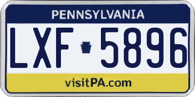 PA license plate LXF5896