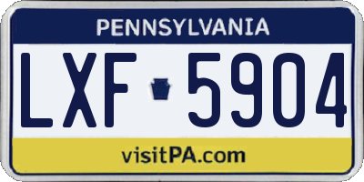 PA license plate LXF5904
