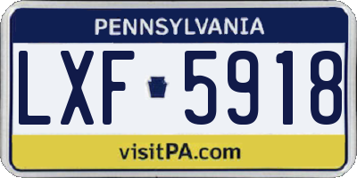 PA license plate LXF5918