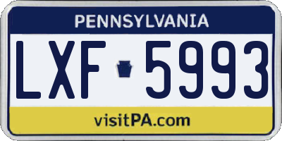 PA license plate LXF5993