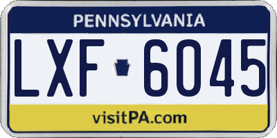 PA license plate LXF6045