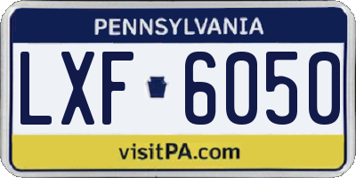 PA license plate LXF6050