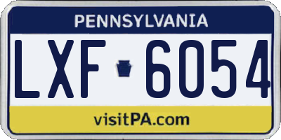 PA license plate LXF6054