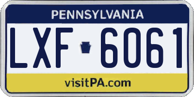 PA license plate LXF6061