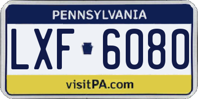 PA license plate LXF6080