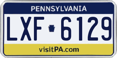 PA license plate LXF6129