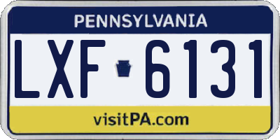 PA license plate LXF6131