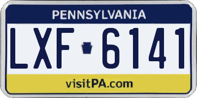 PA license plate LXF6141