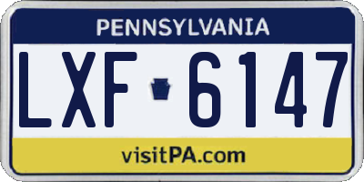 PA license plate LXF6147