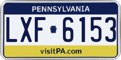 PA license plate LXF6153