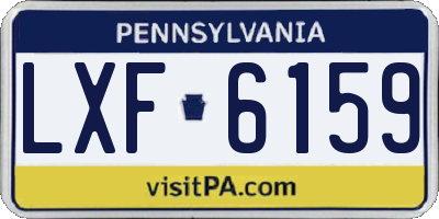 PA license plate LXF6159