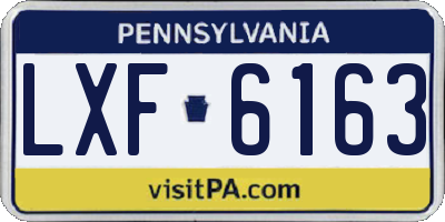 PA license plate LXF6163