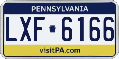 PA license plate LXF6166