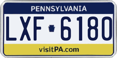 PA license plate LXF6180