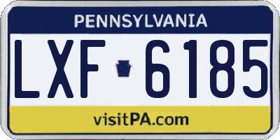 PA license plate LXF6185