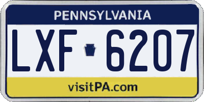PA license plate LXF6207