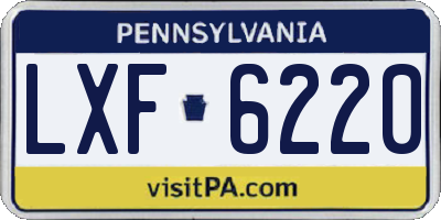 PA license plate LXF6220