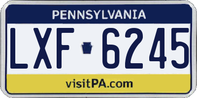 PA license plate LXF6245