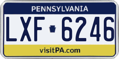 PA license plate LXF6246