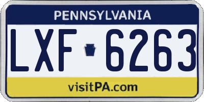 PA license plate LXF6263