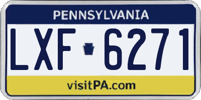 PA license plate LXF6271