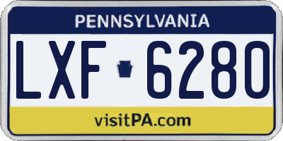 PA license plate LXF6280