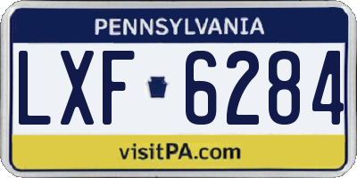 PA license plate LXF6284