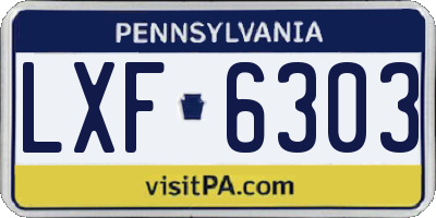 PA license plate LXF6303