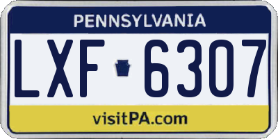 PA license plate LXF6307