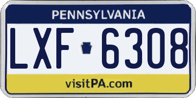PA license plate LXF6308