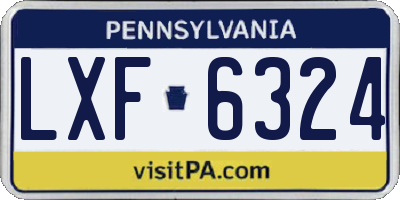 PA license plate LXF6324
