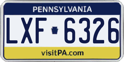 PA license plate LXF6326