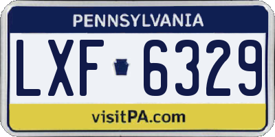 PA license plate LXF6329