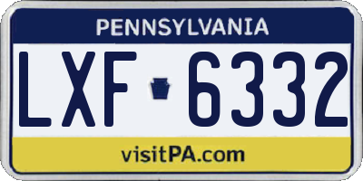 PA license plate LXF6332