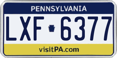 PA license plate LXF6377