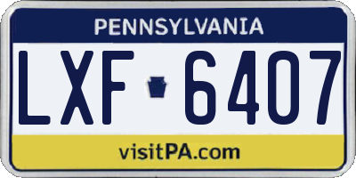 PA license plate LXF6407