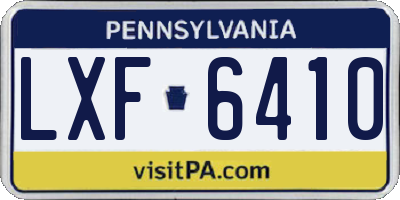 PA license plate LXF6410