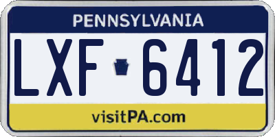 PA license plate LXF6412