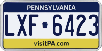 PA license plate LXF6423