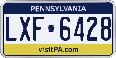 PA license plate LXF6428