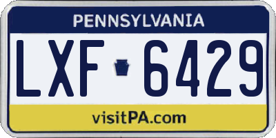 PA license plate LXF6429