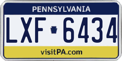 PA license plate LXF6434