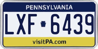 PA license plate LXF6439