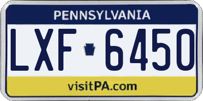 PA license plate LXF6450