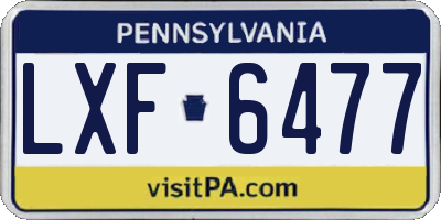 PA license plate LXF6477