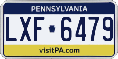 PA license plate LXF6479