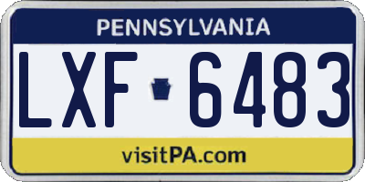 PA license plate LXF6483