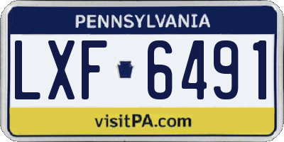 PA license plate LXF6491