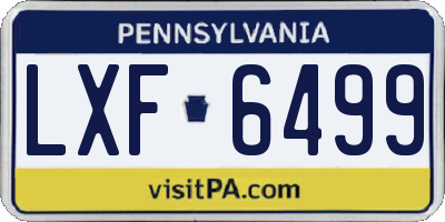 PA license plate LXF6499