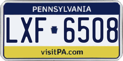 PA license plate LXF6508